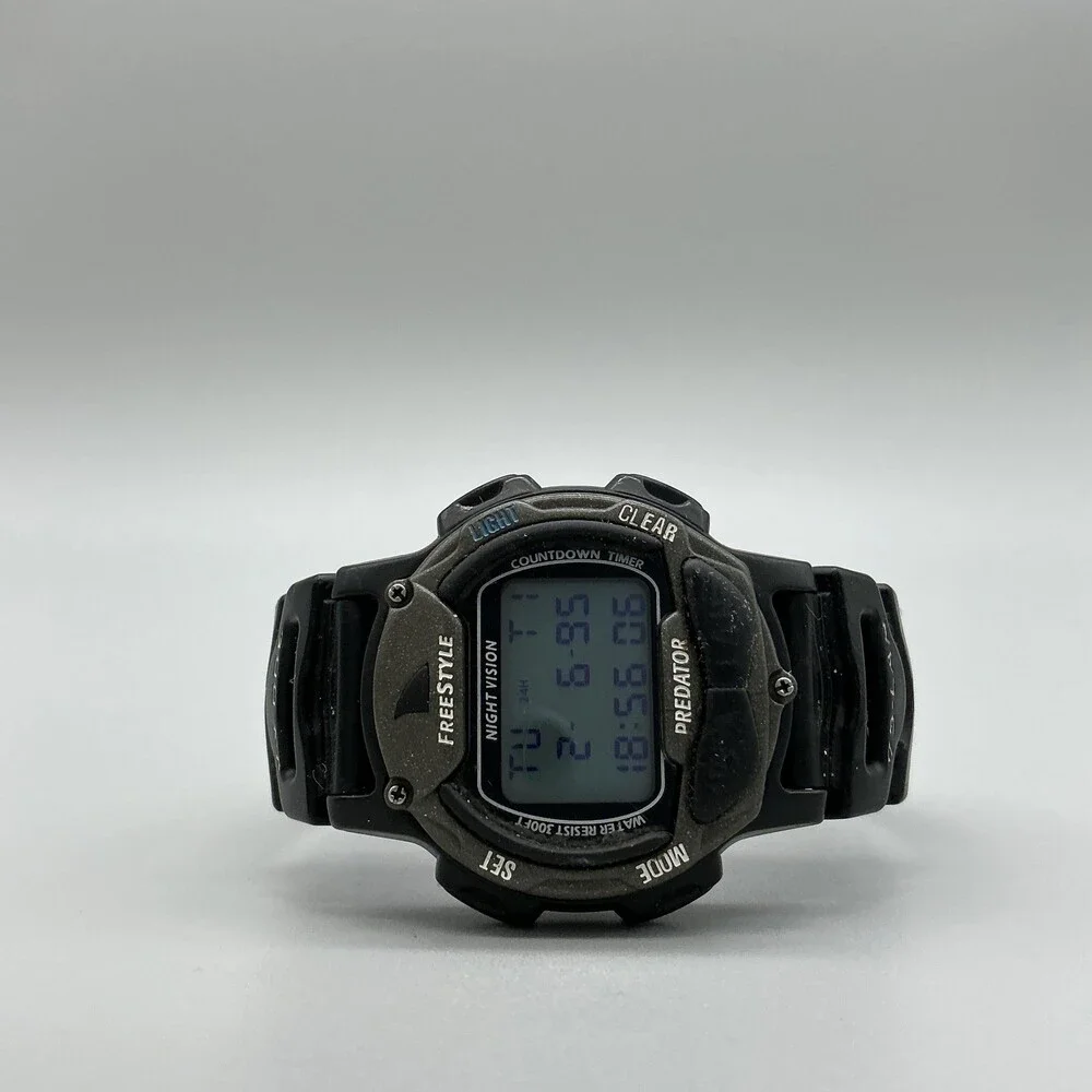 Vintage Freestyle Predator 711 Night Vision Mens Watch 39mm Digital New Battery
